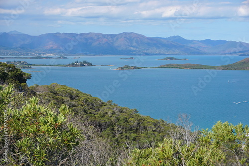 View from the Ouen Toro parc  neigbouring islands of Noumea city  Grande Terre  New Caledonia  south Pacific  