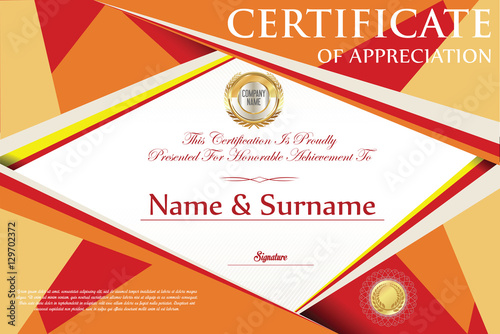 Certificate retro design template