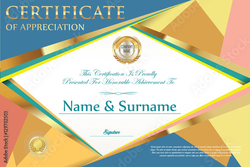Certificate retro design template