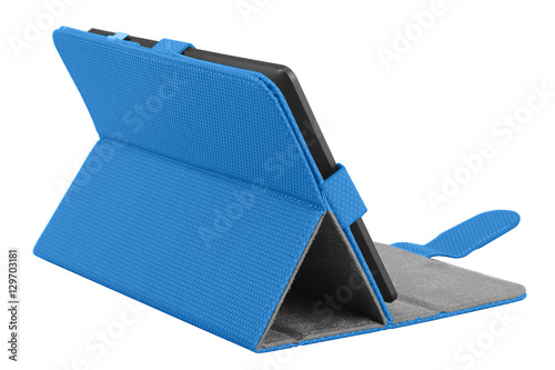 Tablet case etui blue open back with tablet