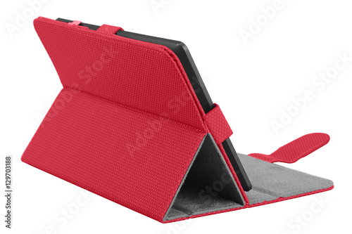 Tablet case etui red pink open back with tablet