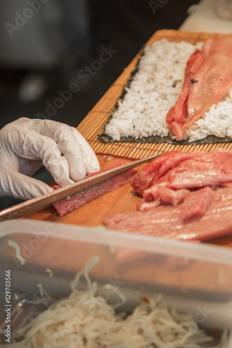 Tsukiji fisha market in Tokyo