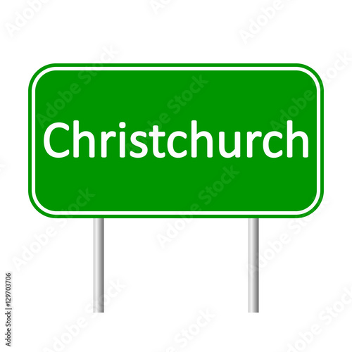 Christchurch road sign.