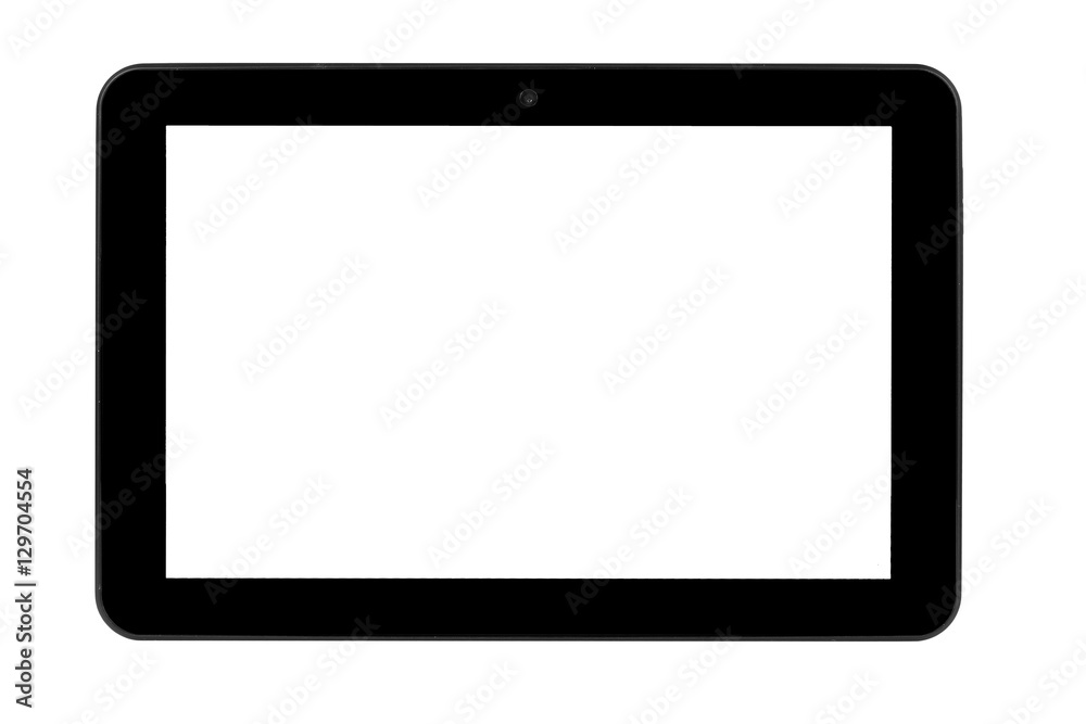 Tablet black camera front straight Tablet black camera front straight
