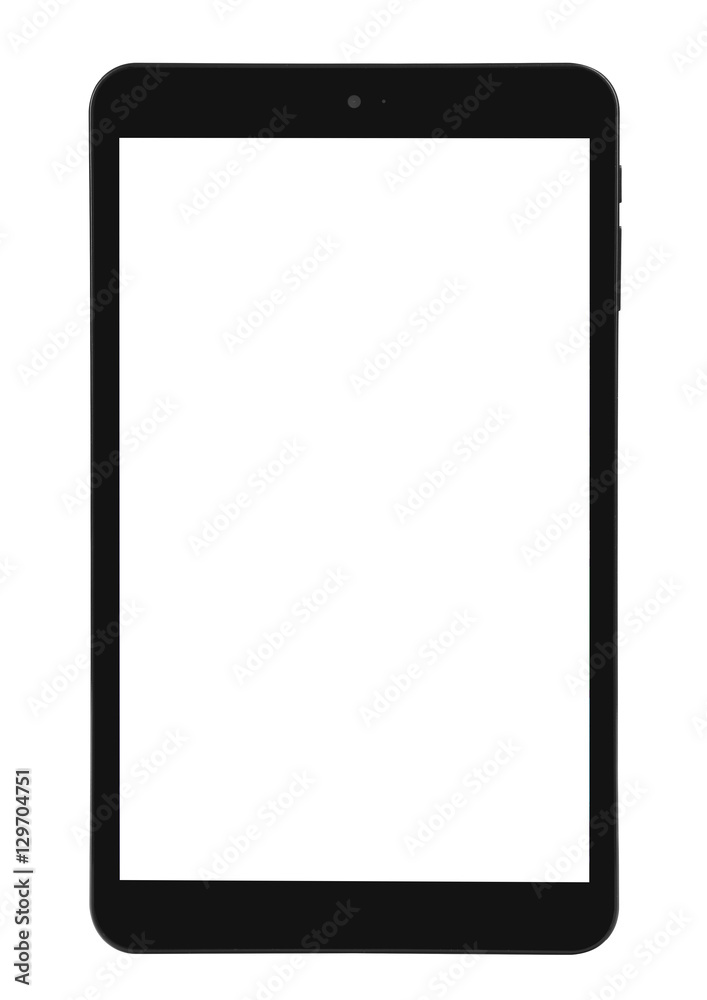 Tablet black isolated front straight Tablet black isolated front straight
