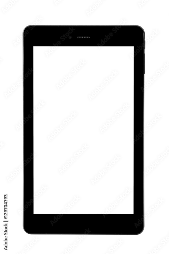 Tablet metal silver isolated front straight Tablet metal silver isolated front straight