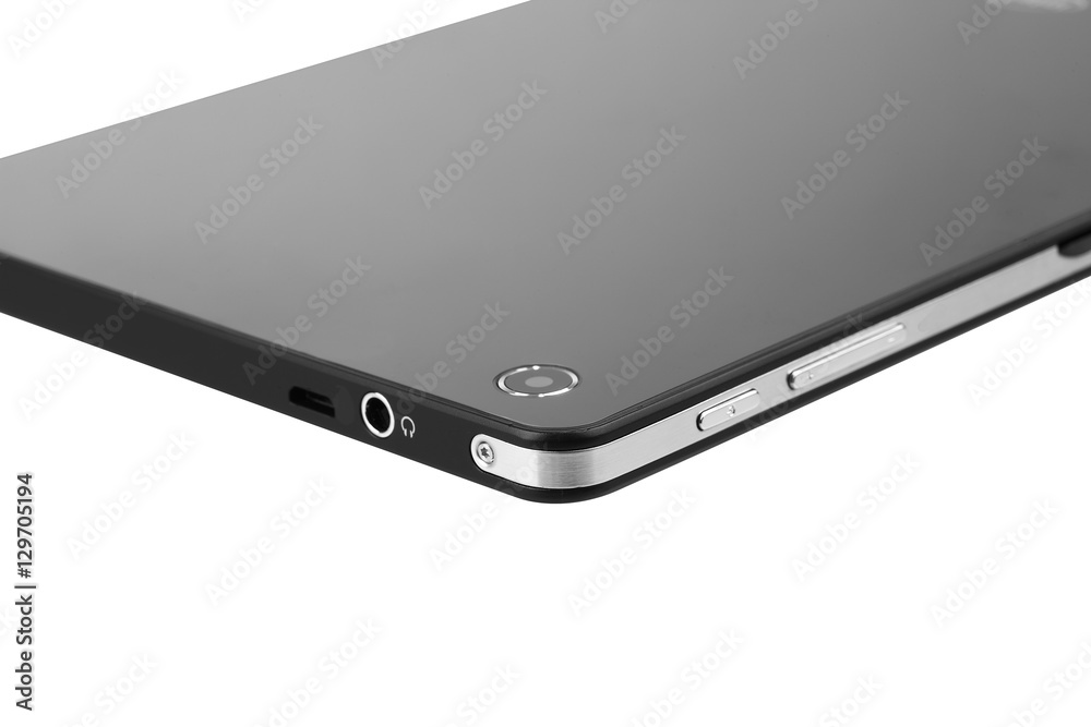 Tablet black business back close up camera button Tablet black business back close up camera button