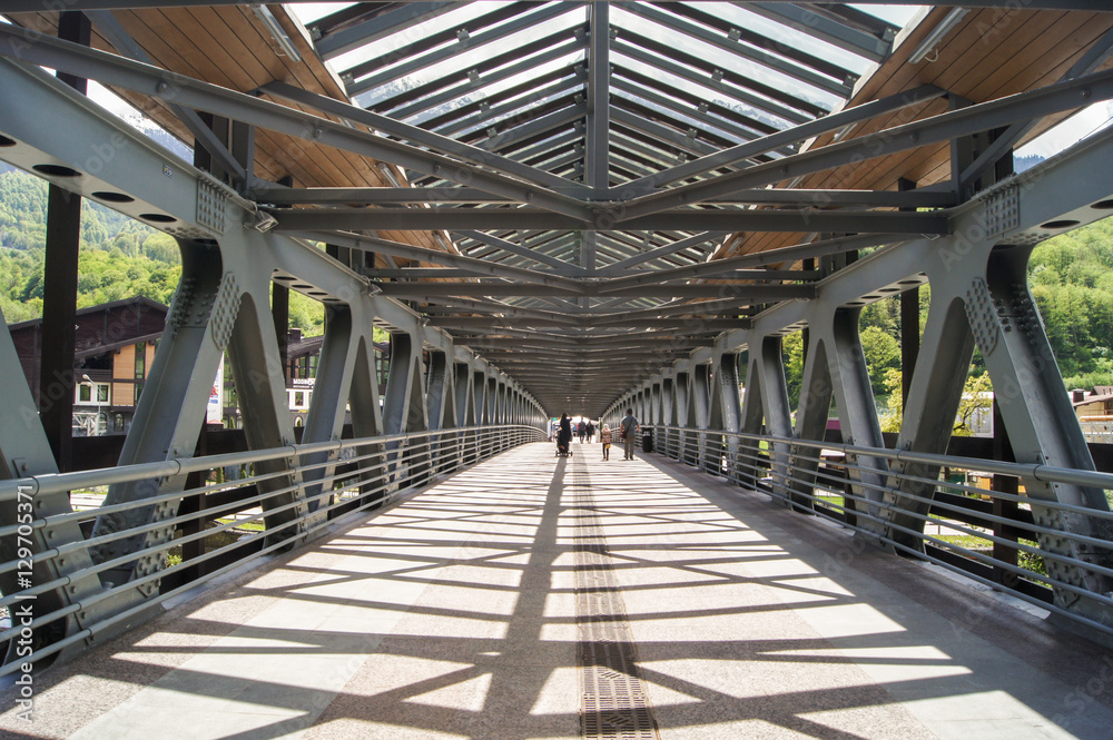 The iron structure of the bridge.