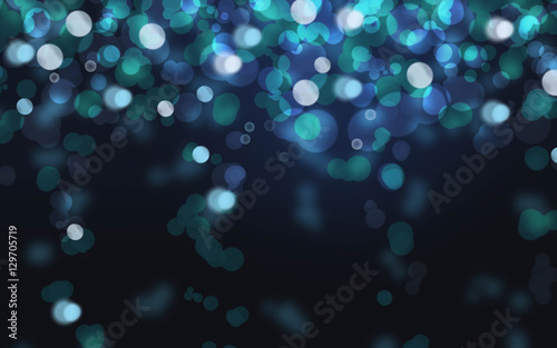 Luxury glowing falling blue light Bokeh texture background