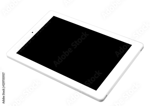 Tablet white rectangle front flat