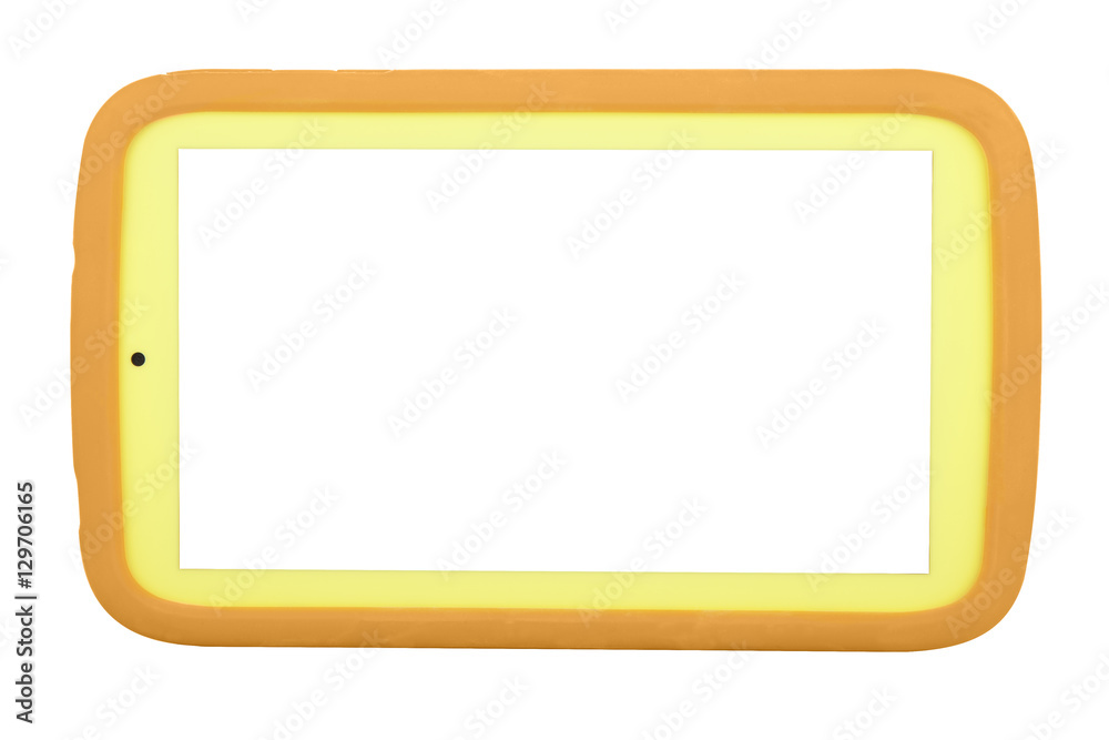 Tablet case oragne with yellow tablet front Tablet case oragne with yellow tablet front