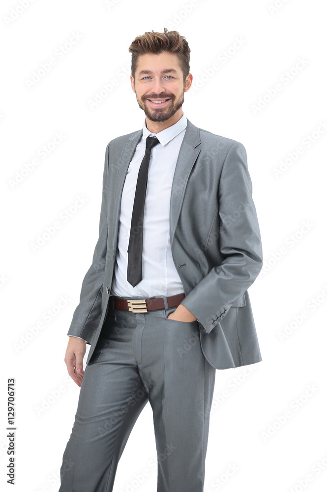 Portrait of a smiling handsome business man over white backgrou Portrait of a smiling handsome business man over white backgrou