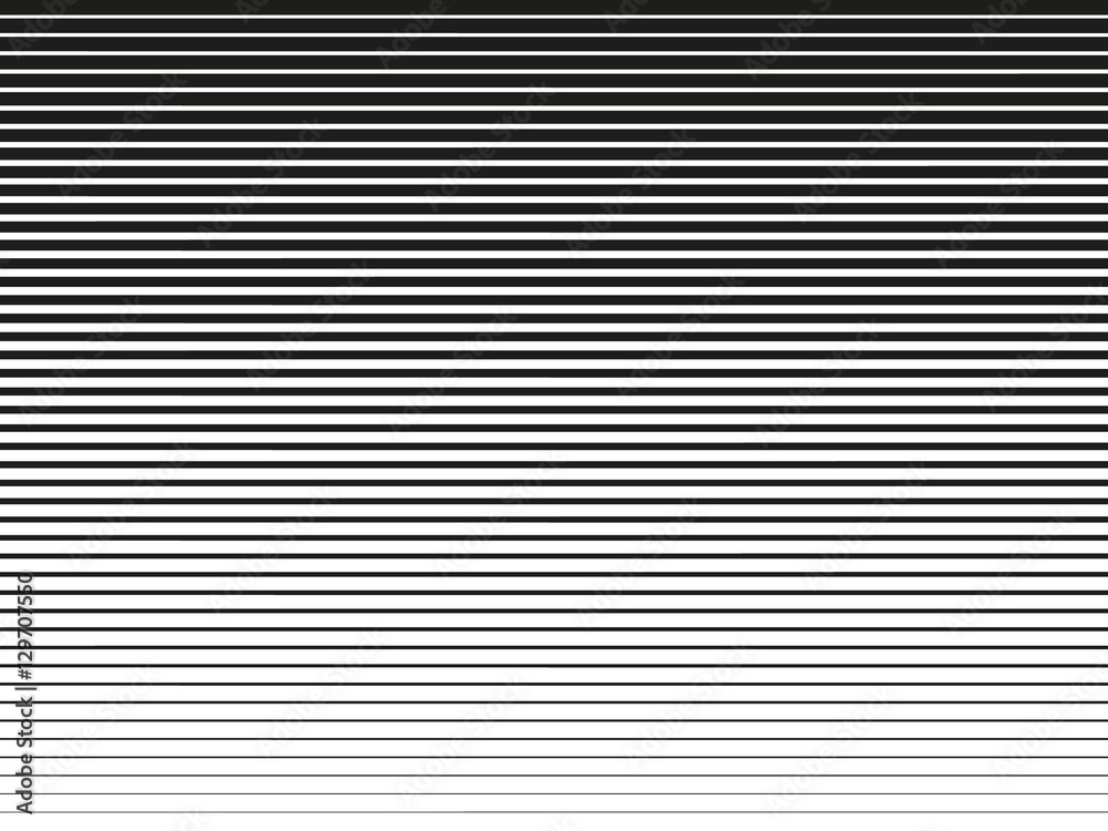 Line halftone pattern with gradient effect. Gorizontal lines.