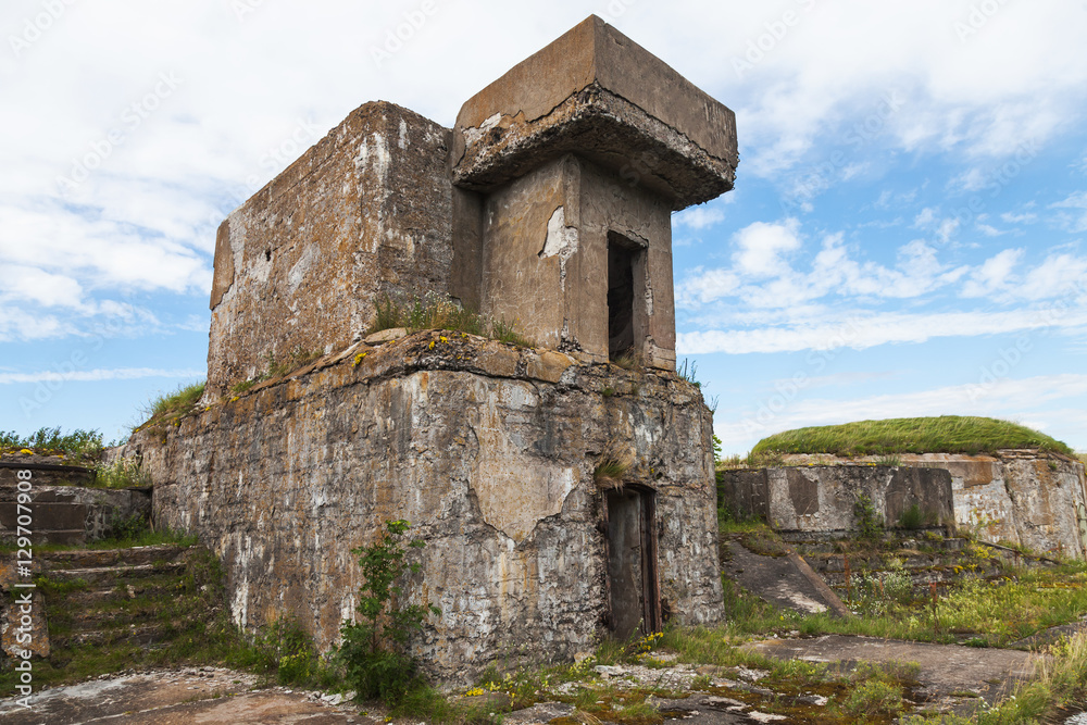 Naklejka premium Facade of an old concrete bunker