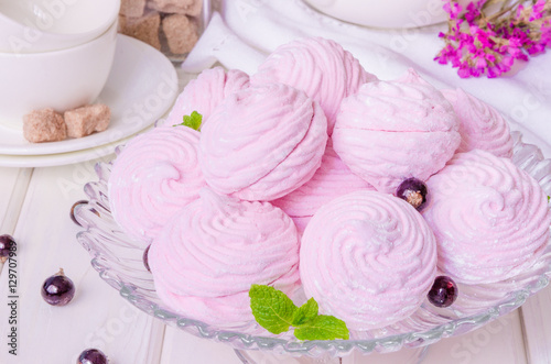 Wallpaper Mural Russian berry marshmallow or zefir dessert on a white background Torontodigital.ca