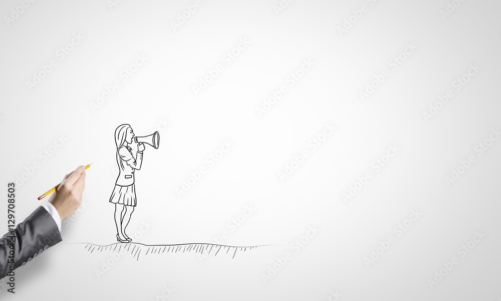 Obraz premium Sketch of businesswoman