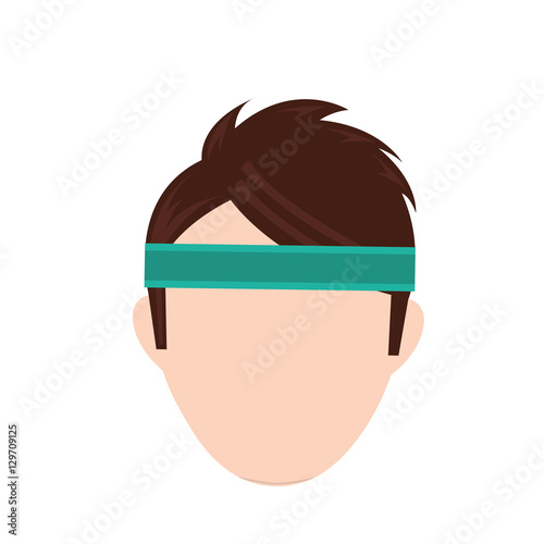 Photo Man with sport headband icon vector illustration graphic design