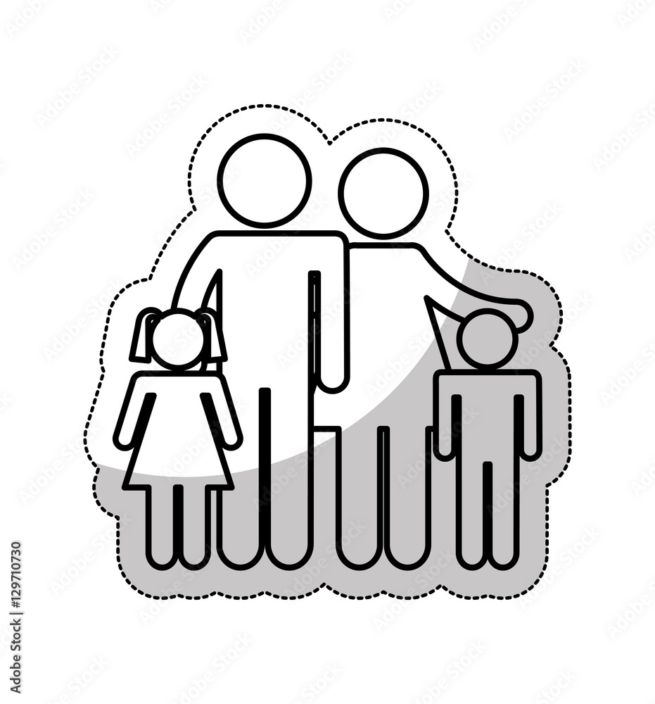 family parents silhouette isolated icon vector illustration design