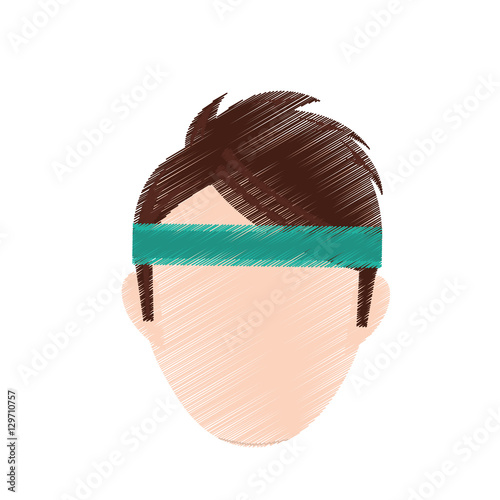 Man with sport headband icon vector illustration graphic design