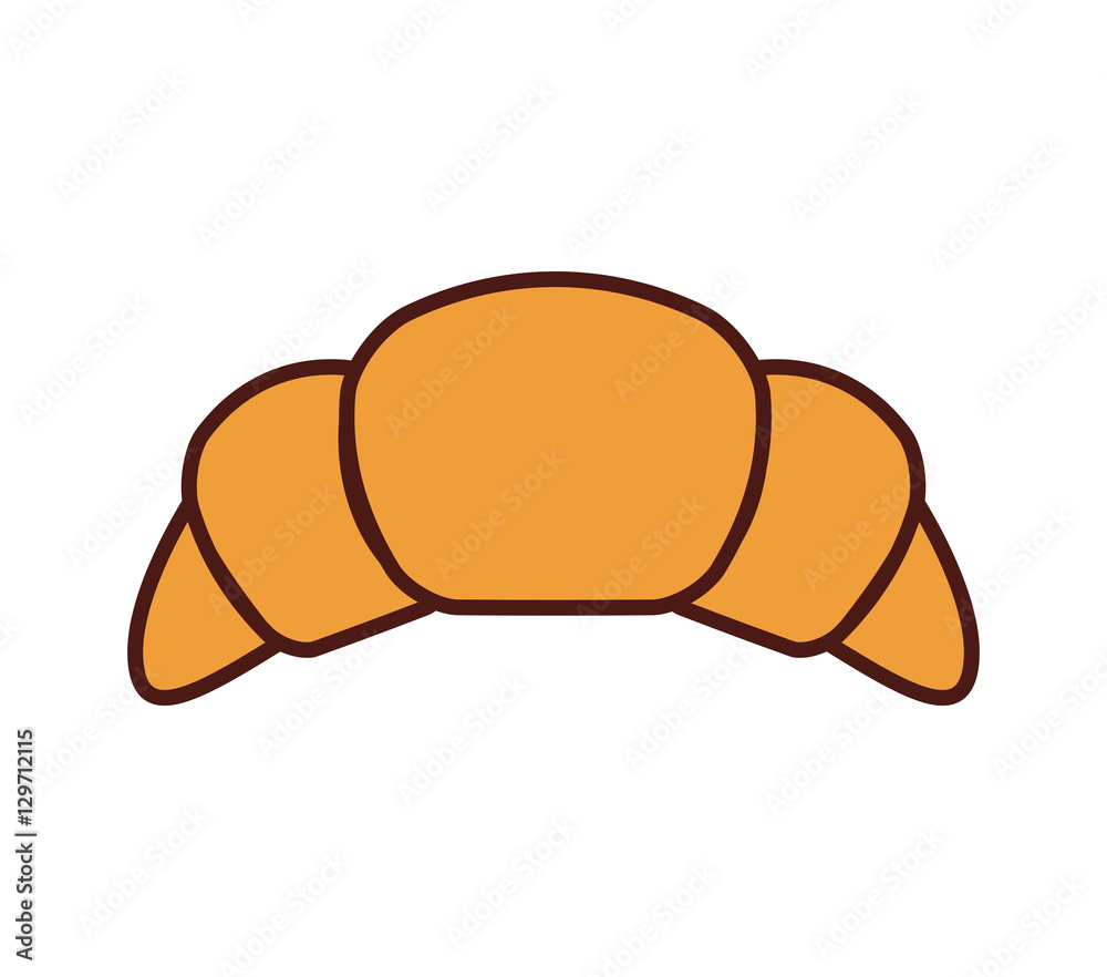croissant bread isolated icon vector illustration design