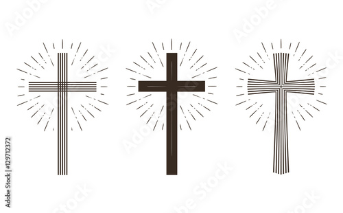Religion cross icon or symbol. Vector illustration