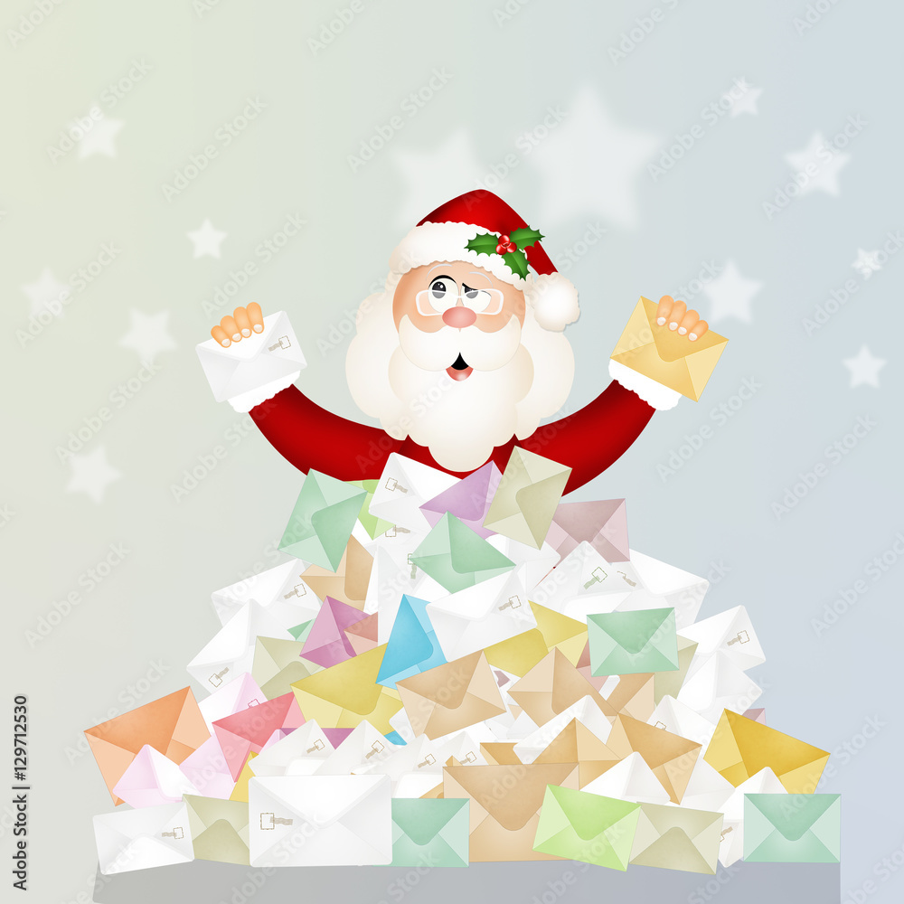 Santa Claus with Christmas letters Santa Claus with Christmas letters