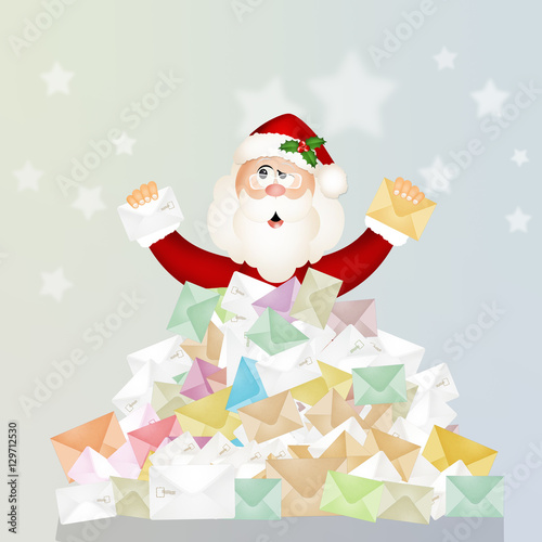 Santa Claus with Christmas letters