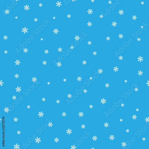 Christmas gold snowflake seamless pattern. Golden glitter snowflakes on blue and white diagonal lines background. Winter snow texture wallpaper. Symbol holiday, New Year Vector illustration