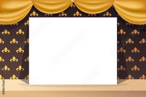 Stage curtain background. poster and placard. Vector illustration