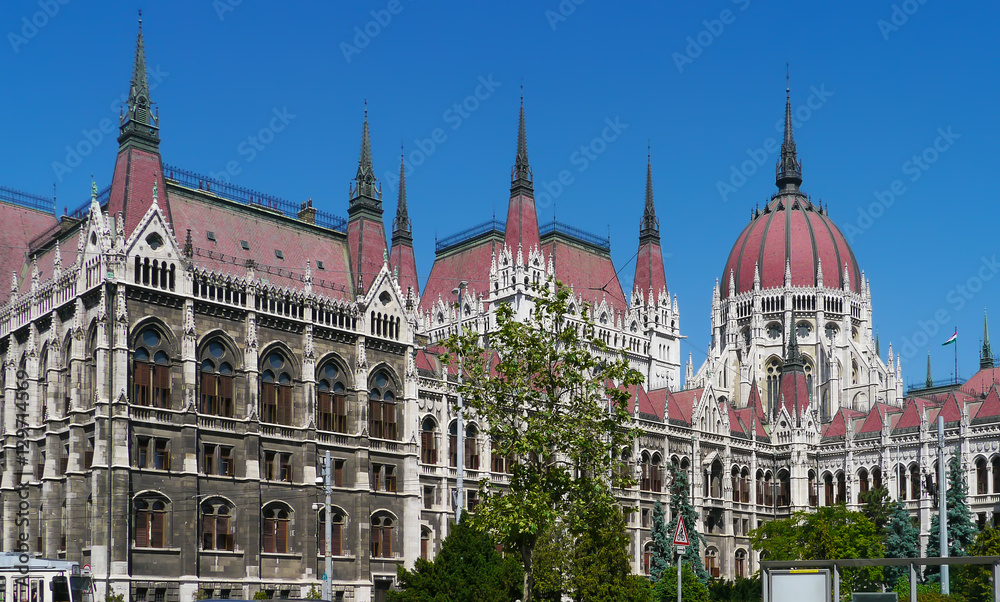 Rückansicht vom Parlament in Budapest, Ungarn