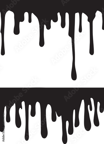 Black paint drips. Vector illustration for your design.