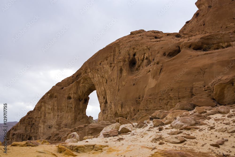 The sand arch in the timna park in Israel