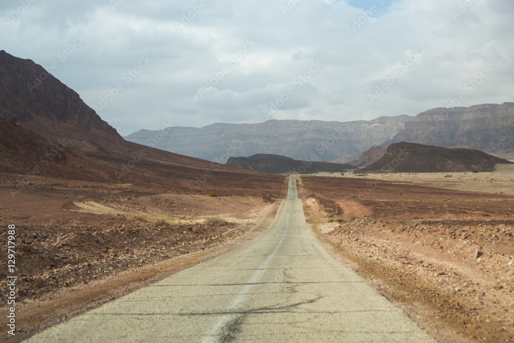 The scenic road in the desert