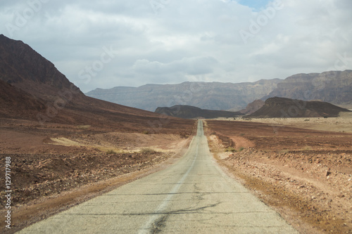 The scenic road in the desert