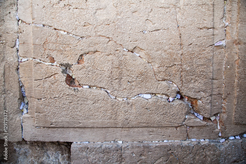 paper notes from prayers in the wailing wall at Jerusalem photo