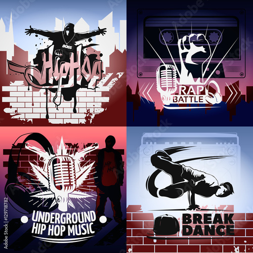 Four Hip Hop Icon Set