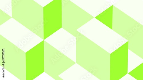 Lime Green Background loop of moving cubes.Abstract  Motion Seamless Loop 4K