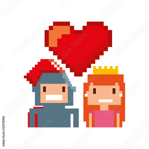 game warrior and princess pixelated design