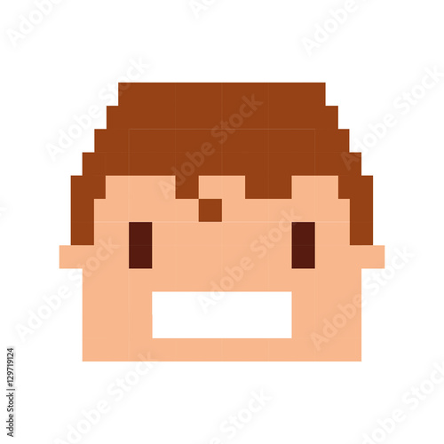 super hero pixelated icon vector illustration design