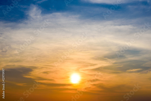  beautiful sunset/sunrise with clouds in summer sky