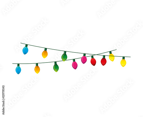 christmas lights decorative icon vector illustration design