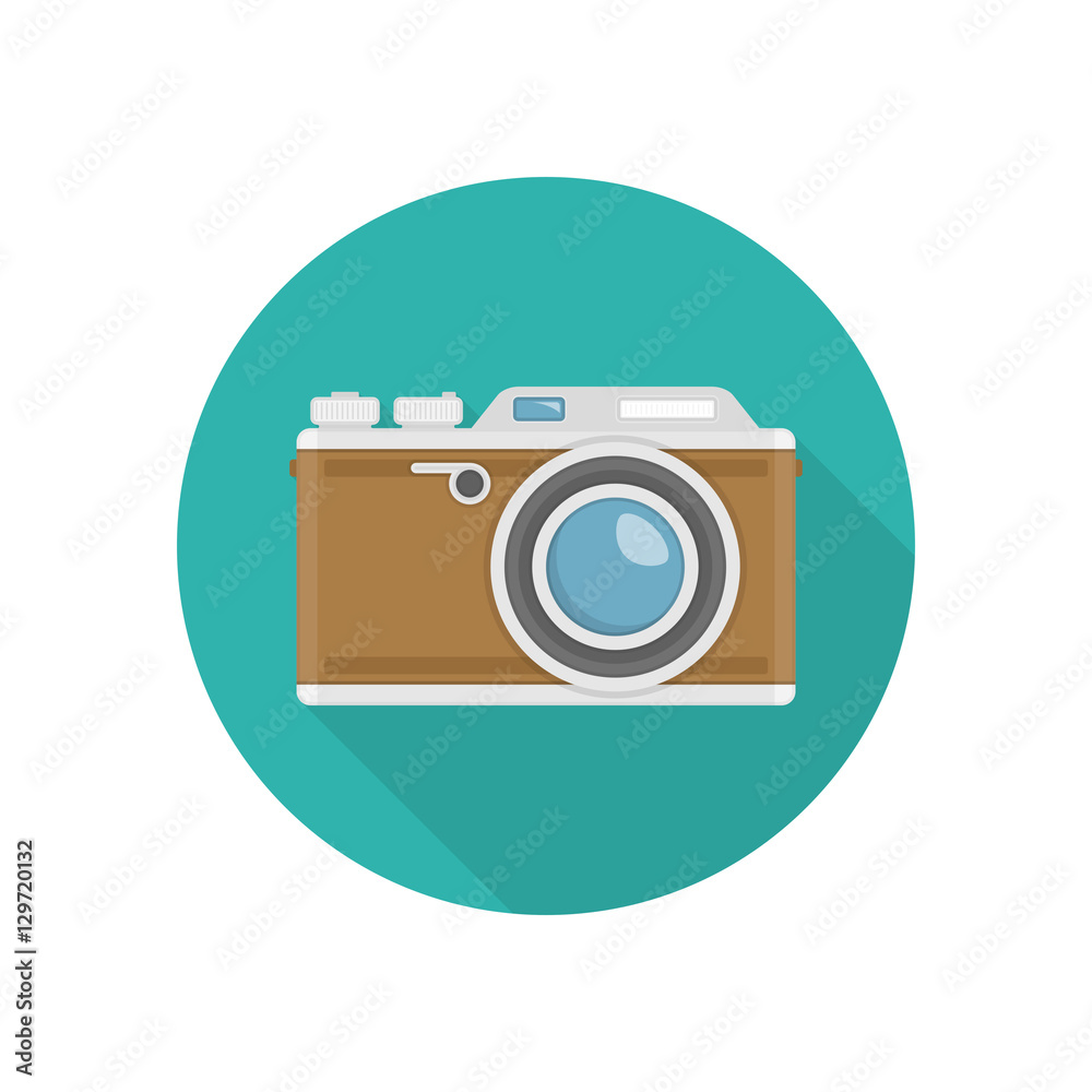 Retro camera icon. Retro camera icon.