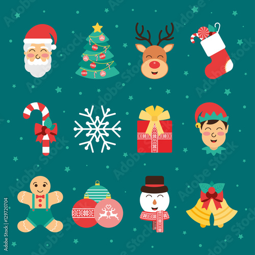 Christmas Icons Vector Design Set