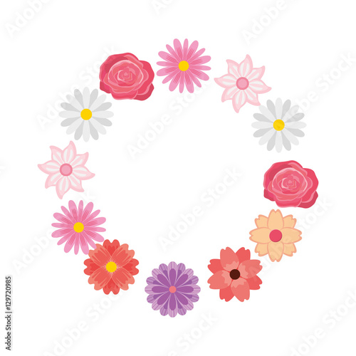 Fototapeta Naklejka Na Ścianę i Meble -  cute floral wreath decorative vector illustration design