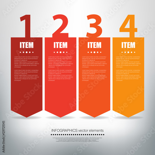 Minimalistic vector infographic with ribbons and arrows