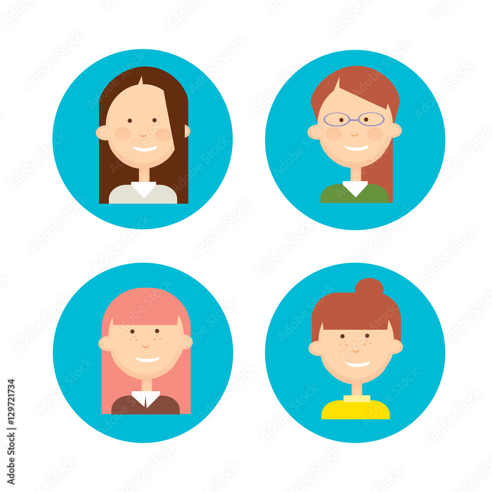 Business People Group Icon Set Woman Businesspeople Team Flat Vector Illustration Business People Group Icon Set Woman Businesspeople Team Flat Vector Illustration