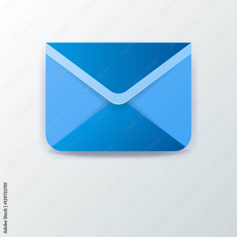 Single blue mail vector icon. Material design