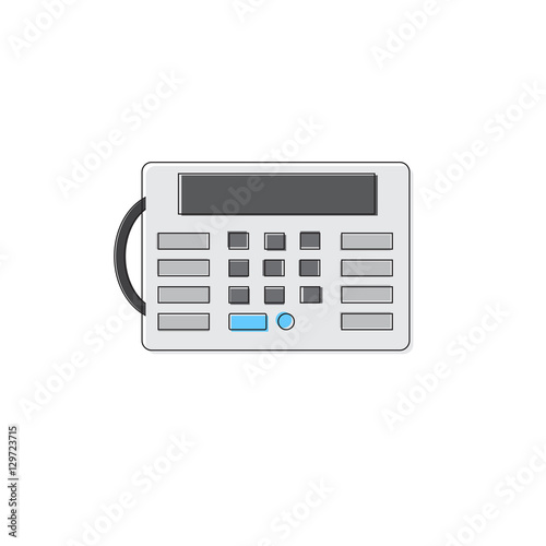 House Security Alarm Protection Control Panel Thin Line Vector Illustration