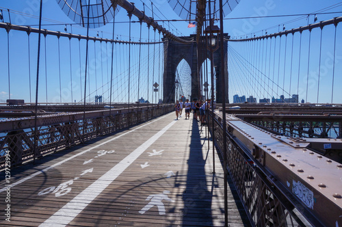 Walking across the Brooklyn Bridge