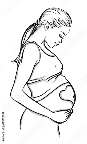 Pregnant woman symbol illustration